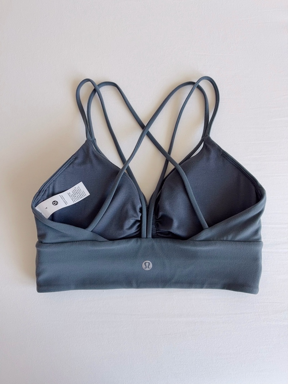 lululemon Nulu Strappy V-Neck Yoga Bra *Light Support A/B Cup Oil Grey Size 4